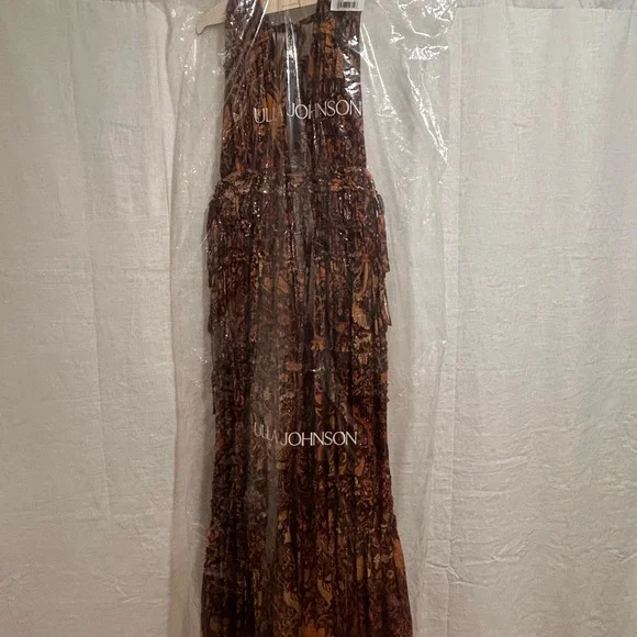 Ulla Johnson Brown and Navy Printed Maxi Dress - Picture 4 of 10